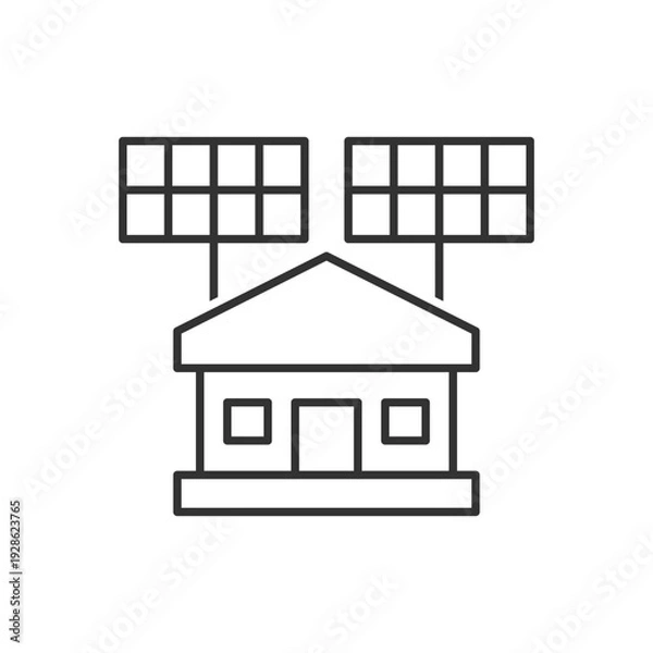 Fototapeta Solar Panel House Icon