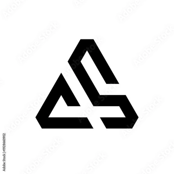 Fototapeta Letter CS triangle monogram logo