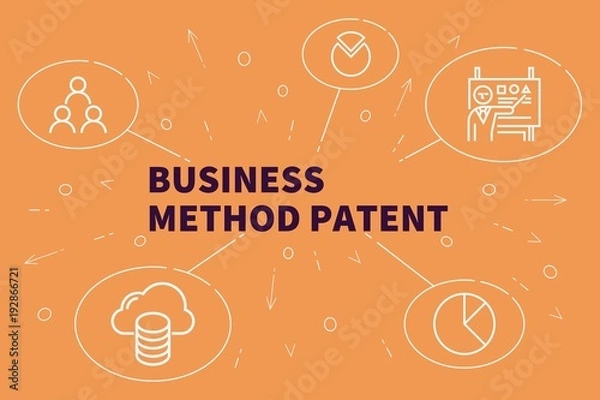 Fototapeta Business illustration showing the concept of business method patent
