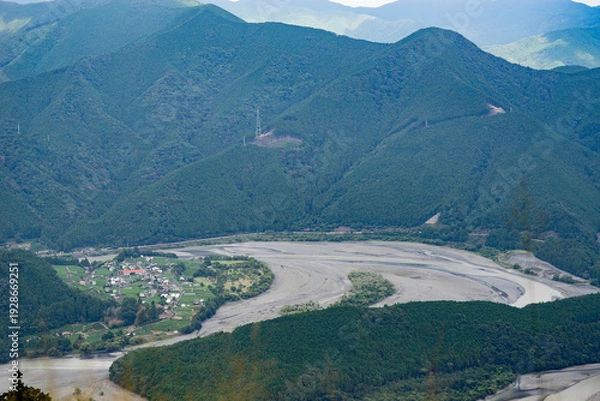 Obraz 静岡県島田市川根町から見た大井川
