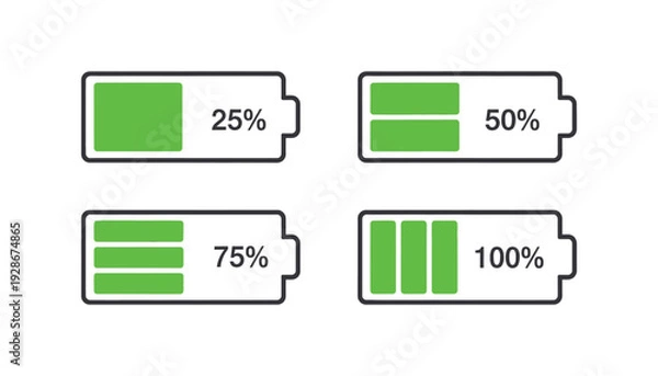 Obraz Battery charge levels illustration
