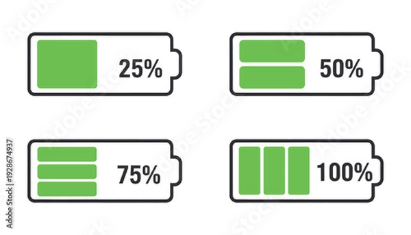 Obraz Battery charge levels illustration