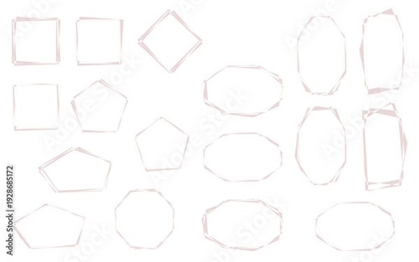 Obraz セピア色の幾何学的なフレームセット。