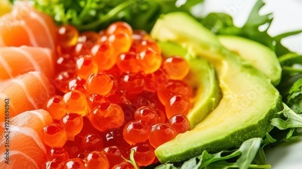 Obraz サーモンいくらアボカド丼