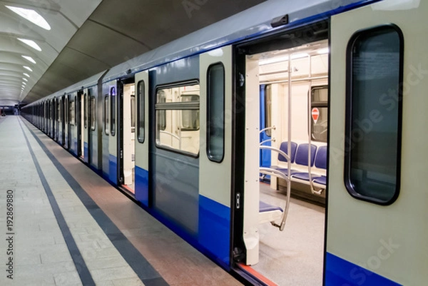Fototapeta Metro train on platform