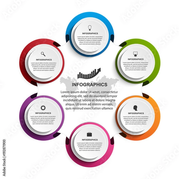 Fototapeta Abstract options infographics template. Infographics for business presentations or information banner.