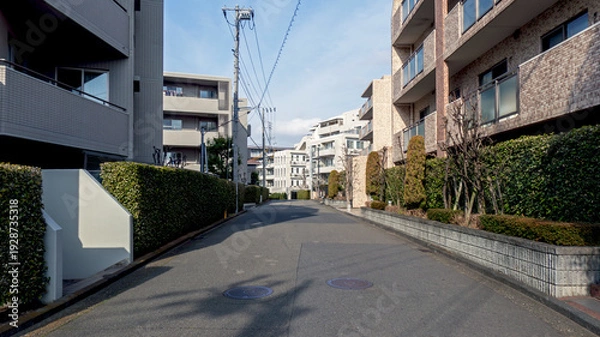 Obraz マンションが立ち並ぶ住宅街