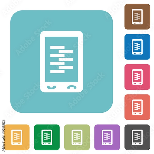 Fototapeta Mobile compress data rounded square flat icons