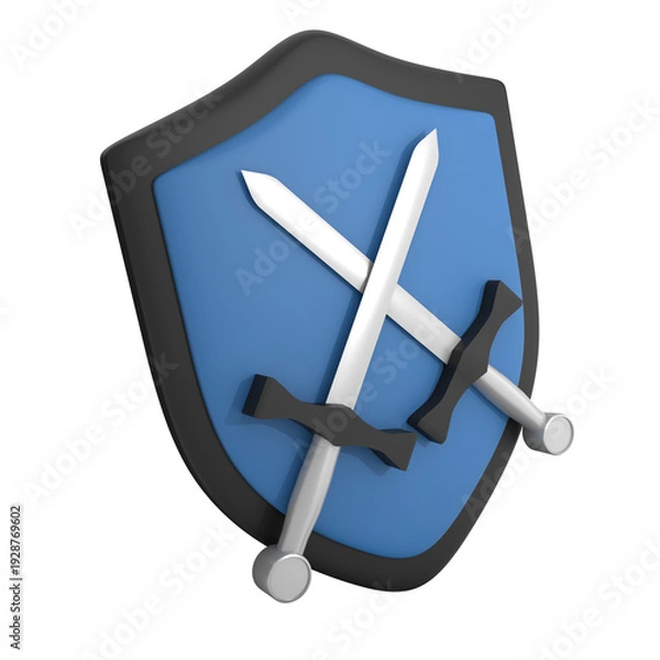 Obraz Shield Defense 3D Illustration