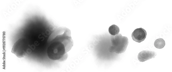 Obraz しぶき背景素材、手書き、墨で描いた桜のような抽象的な模様	