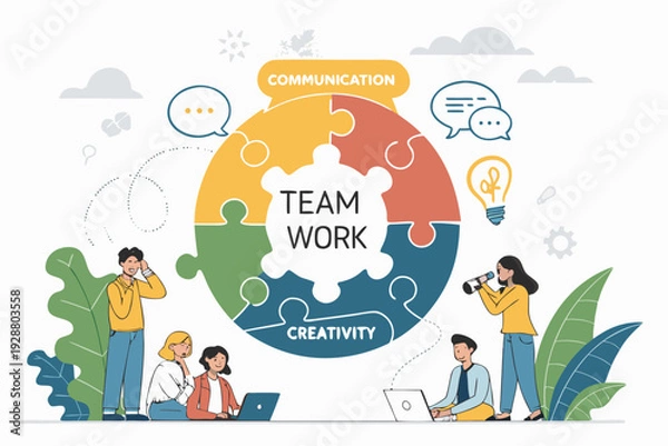 Obraz Crisp Teamwork With Dynam High-Quality Stock Image