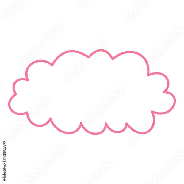 Obraz Pink Outline Comic Cloud