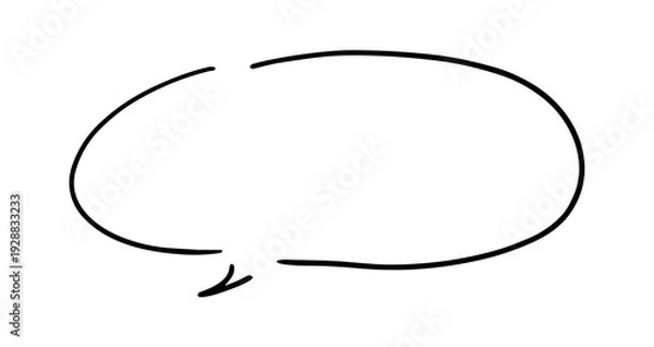 Obraz 細いペンの手書き吹き出し_黒