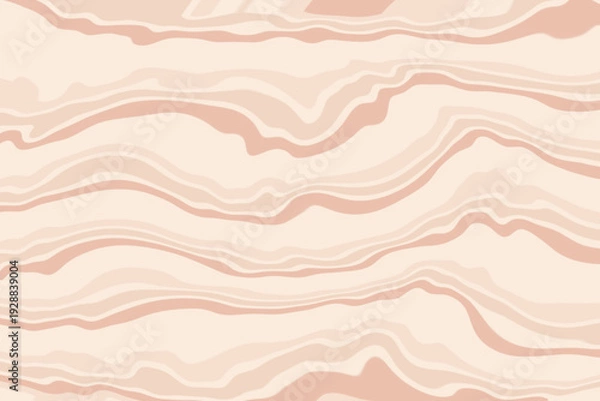 Obraz 揺れる波線のパターン背景　オレンジ色ストライプ