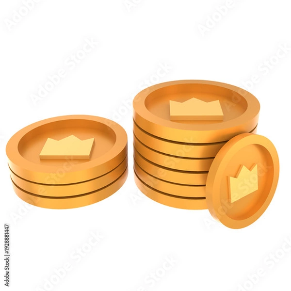 Obraz Prize Pool Coin Stack 3D Illustration