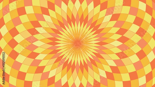 Obraz 明るい色合いの抽象的な花の放射状イラスト