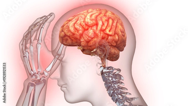 Obraz Human Suffering with Severe Headache Anatomy