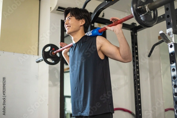 Obraz バーベルを担ぐ男性