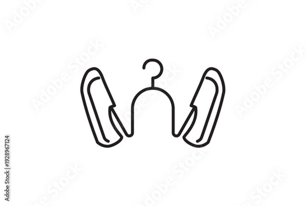 Obraz 靴用ハンガーでシューズを干しているイラスト