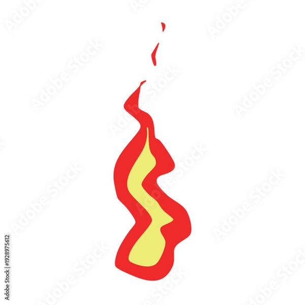 Obraz メラメラと燃える火の玉のエフェクト。シンプルな火の編集可能なベクターイラスト。辛い味のイメージ