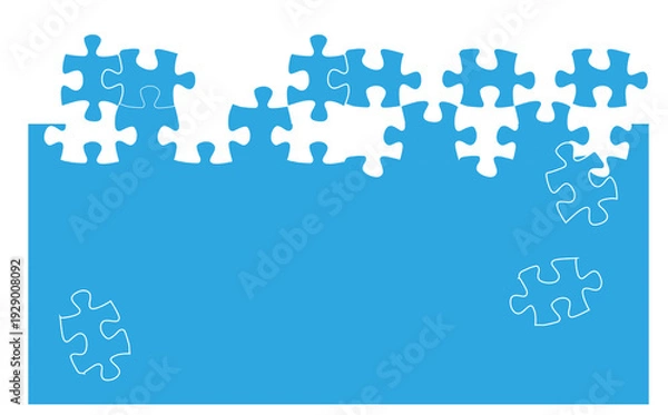 Obraz 水色のパズルピース背景素材