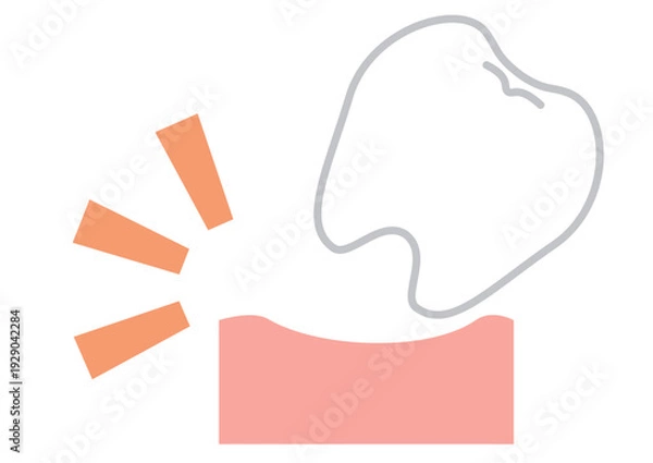 Obraz シンプルな歯が抜けたをイメージしたイラスト素材