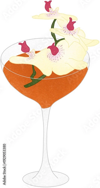 Obraz orange cocktail with flower