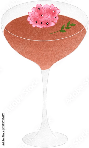 Obraz  peach drink with flower