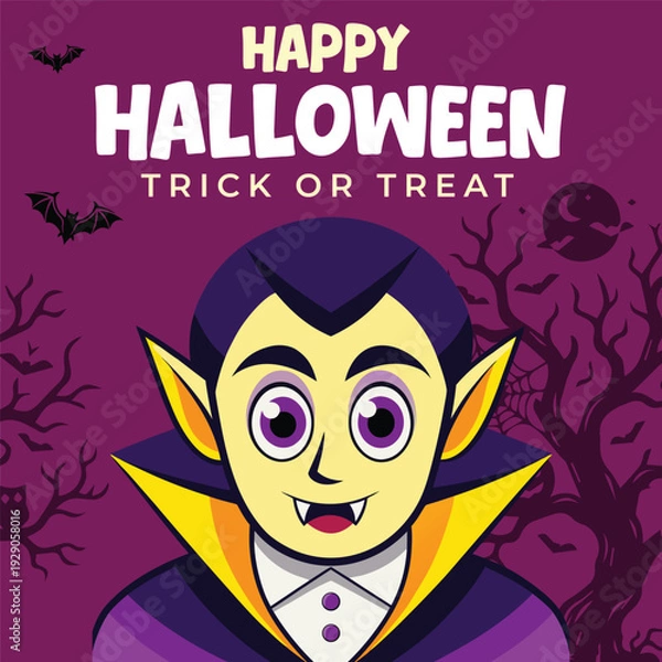 Obraz Halloween party instagram post design