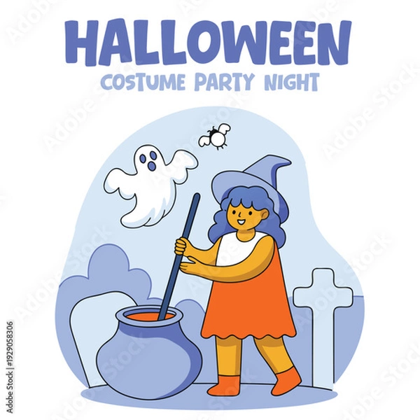 Obraz Halloween party instagram post design