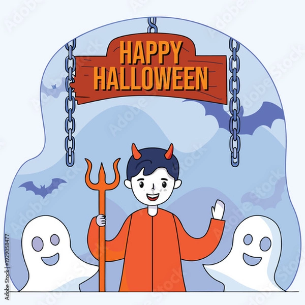 Obraz Halloween party instagram post design