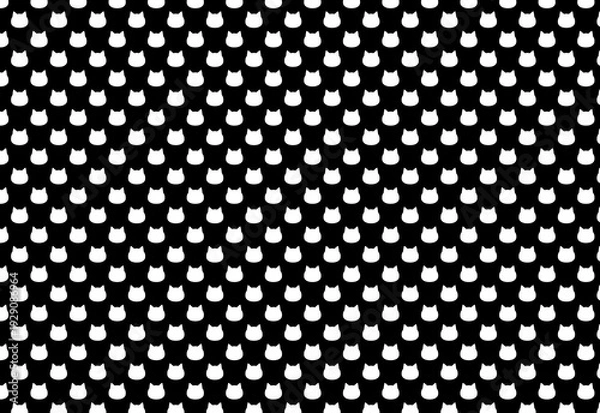 Obraz 猫ドット背景素材　白黒