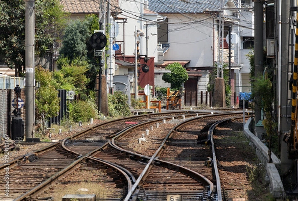 Obraz 阪堺電気軌道 路面電車の線路