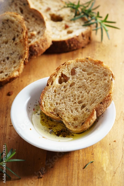 Fototapeta bread with olive oil.
