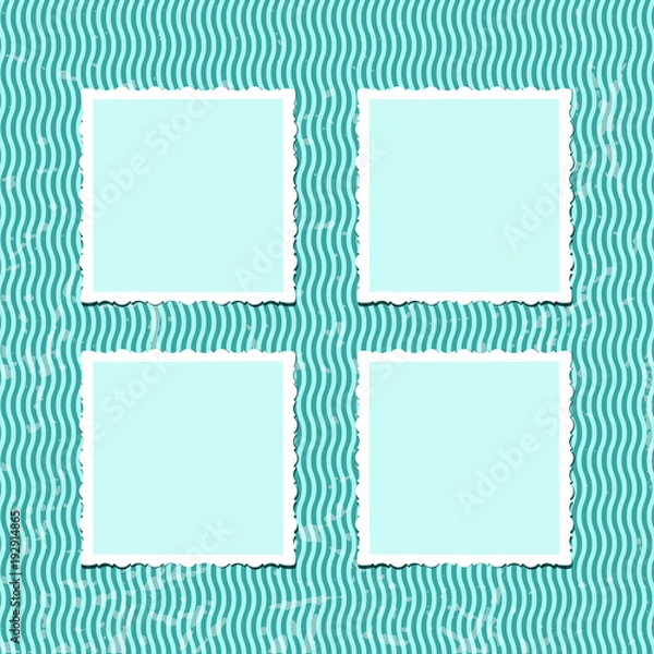 Obraz Vintage photo frames placed in retro photo album. Vector illustration.