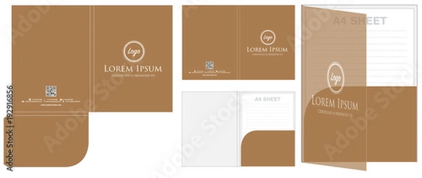 Obraz Folder die cut mock up template vector