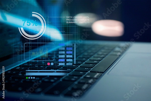 Obraz digital data analysis , business information database