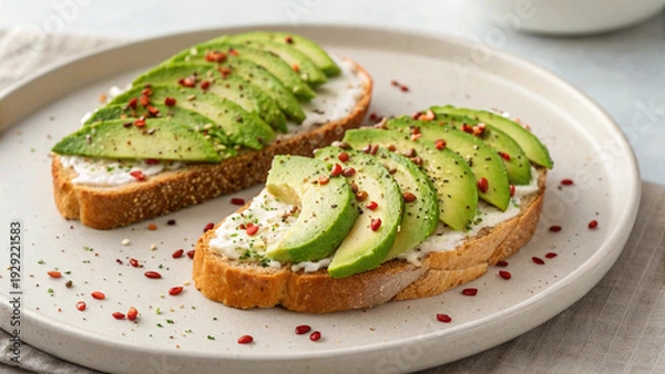 Obraz avocado toast plate 