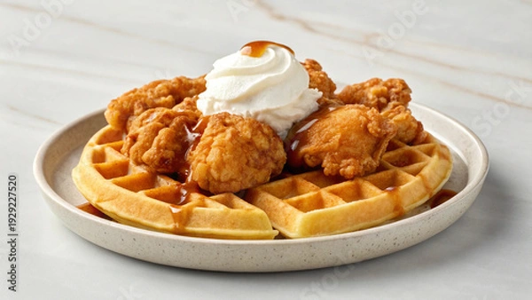 Obraz chicken waffles plate 