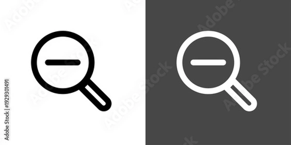 Obraz シンプルな虫めがねのアイコンイラスト　マイナス