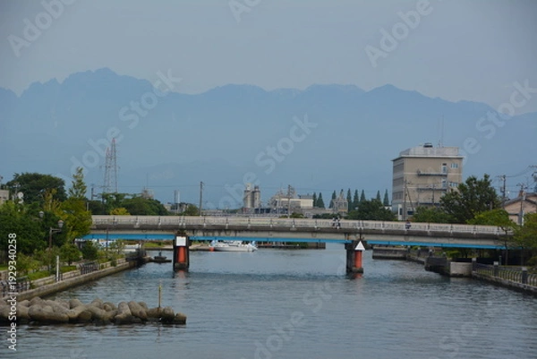 Obraz 立山連峰と橋