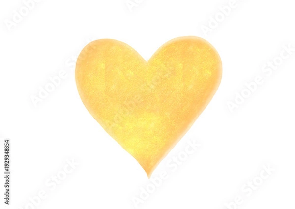 Fototapeta 黄色のハートの水彩イラスト