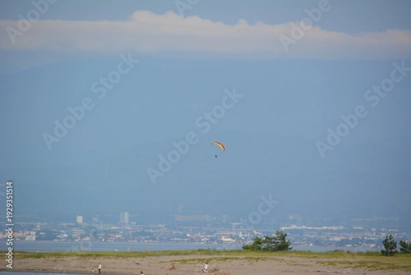 Obraz 海岸とパラグライダーの風景