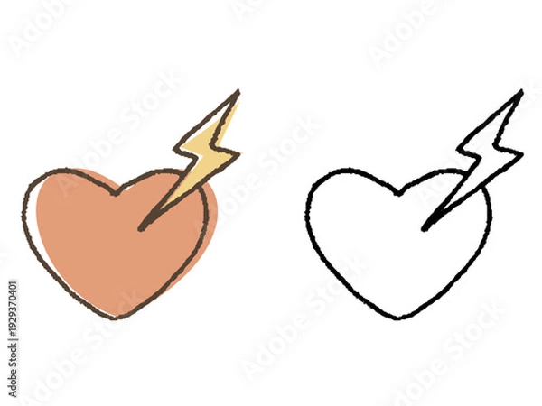 Obraz 心臓と電気のマーク