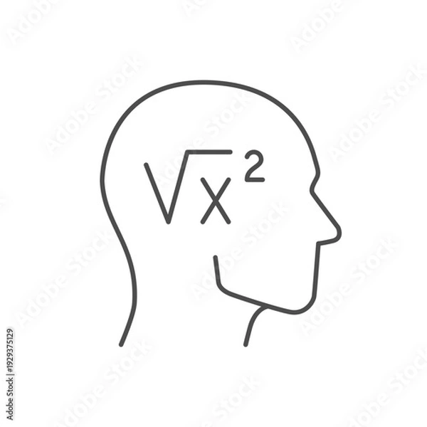 Fototapeta Solving mathematical problems line icon