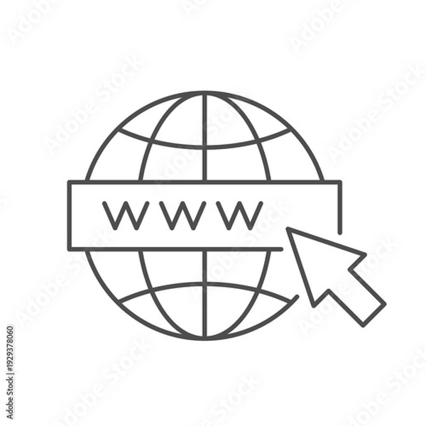 Fototapeta Browser and arrow line icon