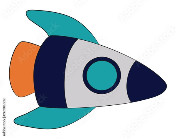 Obraz A spaceship isolated on white background