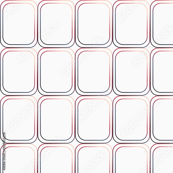 Obraz Seamless Retro Rounded Rectangle Pattern – Red Blue Gradient Mid Century Modern Geometric Background