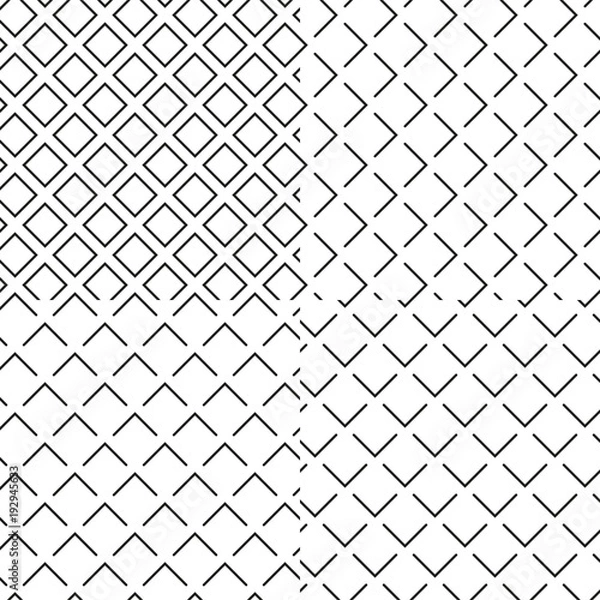 Obraz Black and white seamless wafer waffle texture set