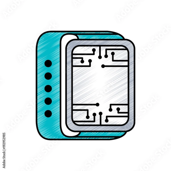 Fototapeta smart watch technology circuit board gadget vector illustration